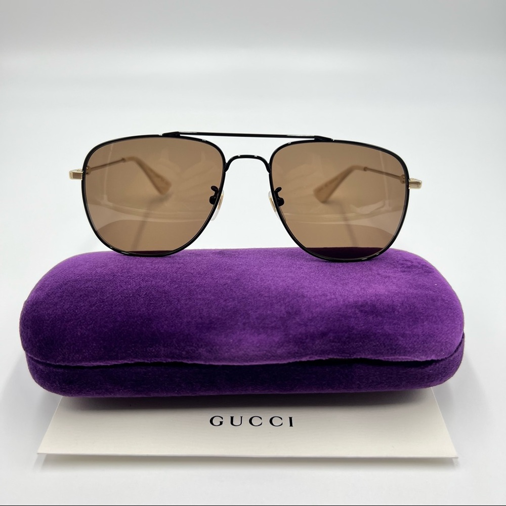 Gucci 57mm Sunglasses New Unisex Authentic Aviator Sunglasses